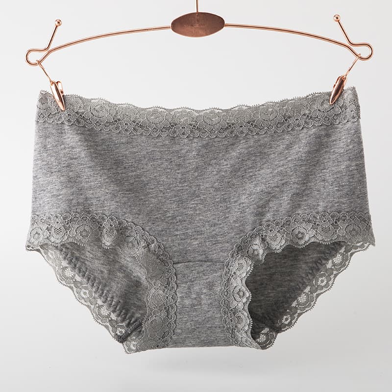 New Women's Mid-Rise Bikini Panties Lace Trim Cotton Crotch Breathable Comfortable Underwear Teen Student Panties Women's Underwear