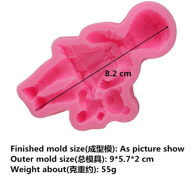 Baby Bear Doll Little Girl Fondant Cake Silicone Mold DIY Chocolate Cake Baking Tool
