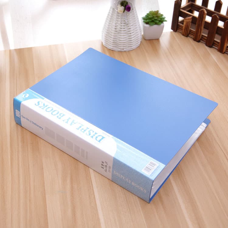Office Supplies Document Folder Insert File A4 Blue 100 Pages Thick Storage Book Wholesale