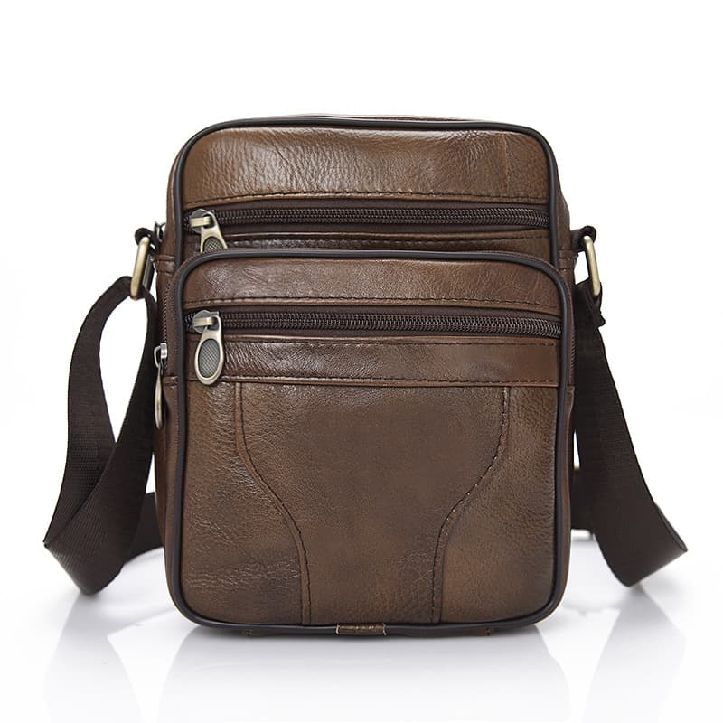 Premium Men's Genuine Leather Shoulder Bag Multifunctional Crossbody Bag Business Men's Messenger Bag Leather Bag Drop Shipping