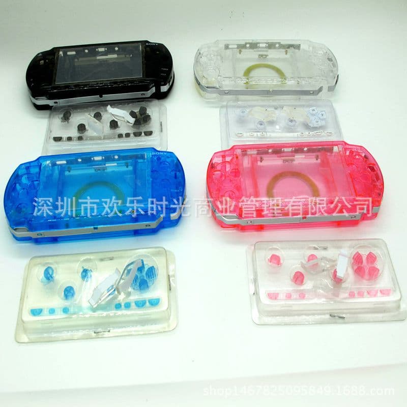 PSP1000 Shell PSP Housing Transparent Case Clear Blue Transparent Shell PSP Accessories Full Set Upper and Lower Shell