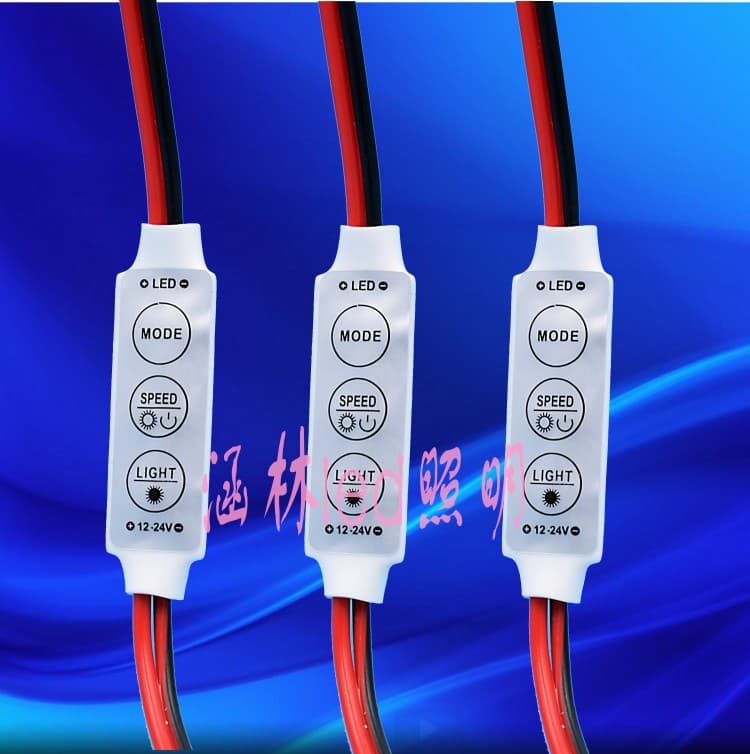 LED 3-Button Mini Controller Single Color Mini Dimmer Controller 3-Key Single Color Strip Controller 12-24V