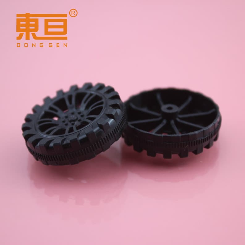 HB302AH Thick Black Off-road Plastic Wheels Plastic Wheels Toy Accessories Inward Eight Support for Enhanced Strength