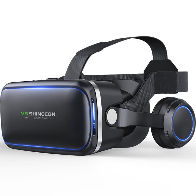Qianhuan 6th Generation VR Glasses 3D Virtual Reality G04E/A VR Gaming Headset with Headphones and Mobile Game Controller