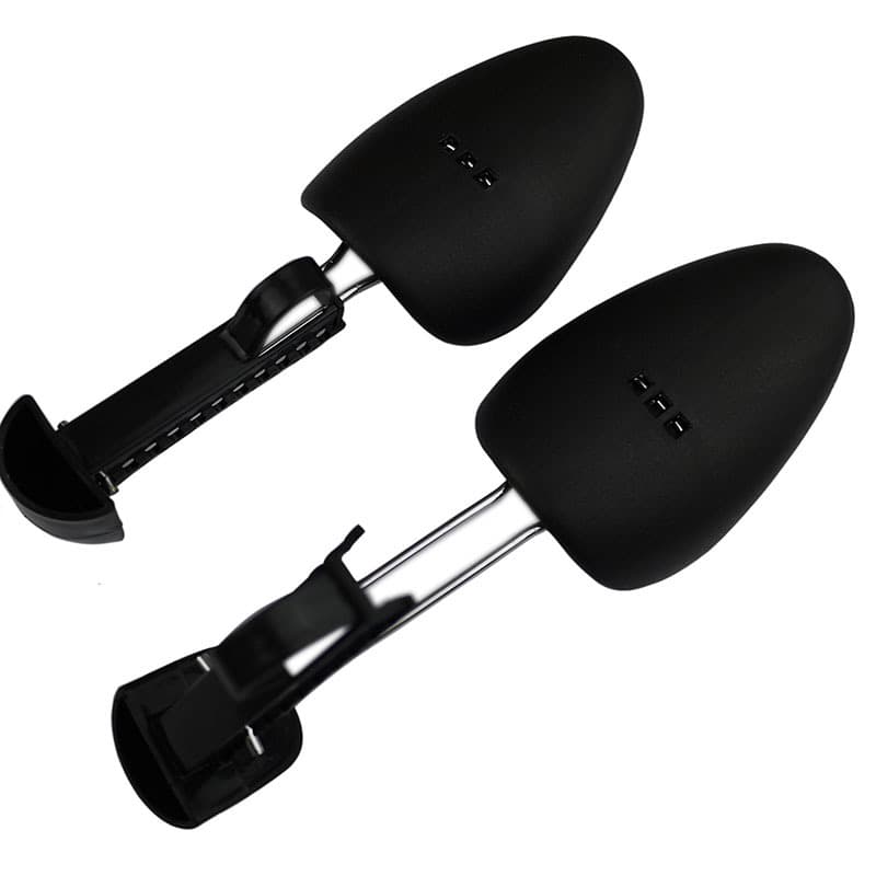 Adjustable plastic shoe trees for men and women, black shoe supports, shoe stretchers, customizable with LOGO printing.