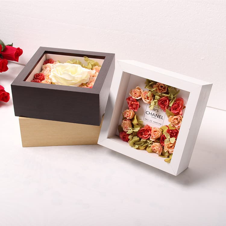 Dried Flower Wooden Photo Frame Baby Cloning Hand and Footprint Mold Frame Hollow 6cm Thickened 3D Stereo Frame Dried Flower Photo Frame