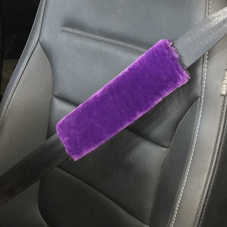 Winter Sheepskin-like Car Interior Accessories Plush Shoulder Protector Seat Belt Cover Set