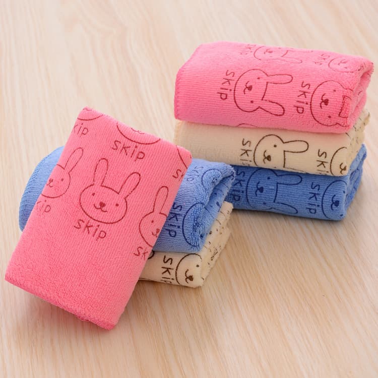 Thickened Ultra-fiber Rabbit Head Children's Towel, Quick-Dry Hair Towel for Kids, Hand Towel, Gift Small Towel