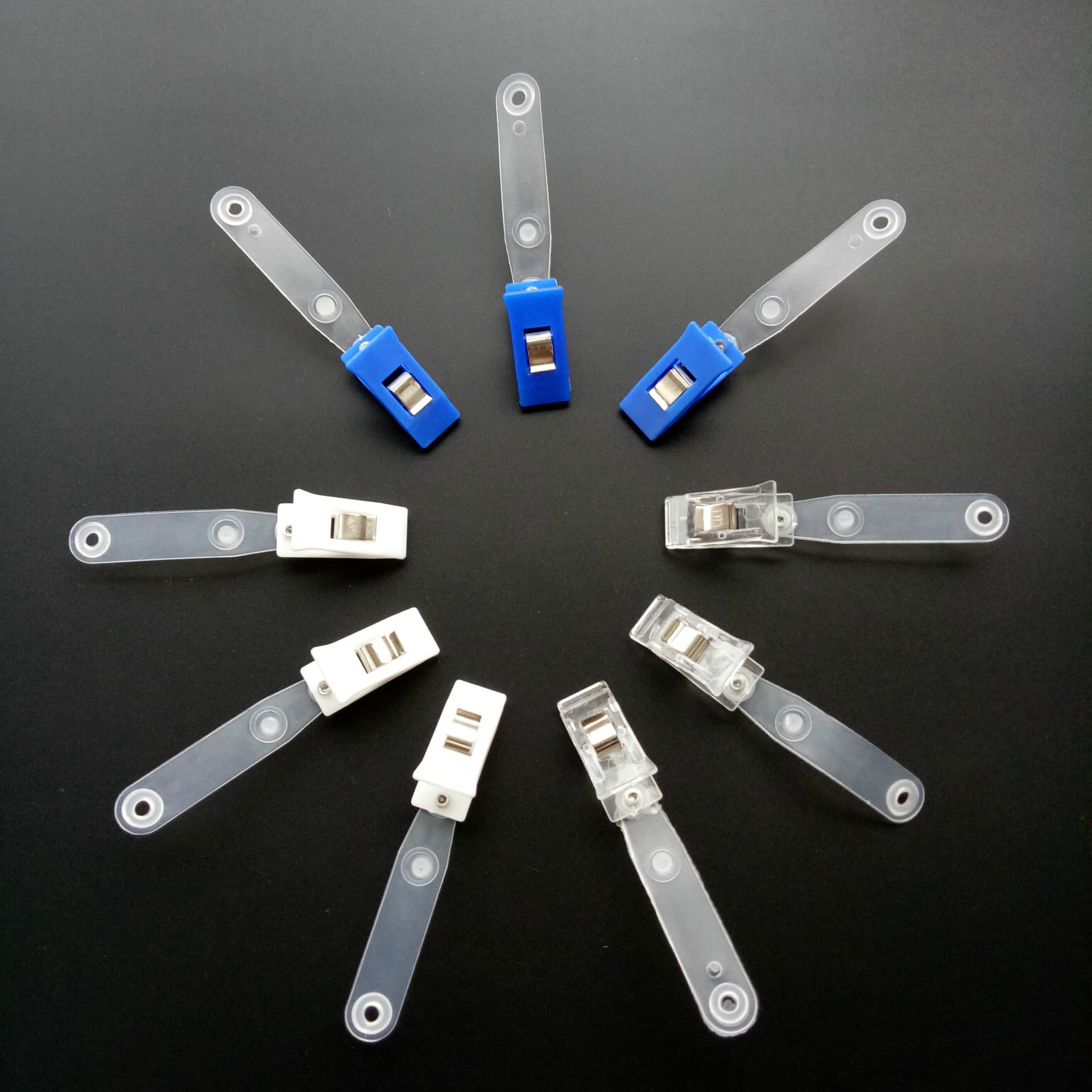 Stainless Steel Badge Clip, ID Card Clip, Corrugated Clip 2-Hole Metal Badge Holder