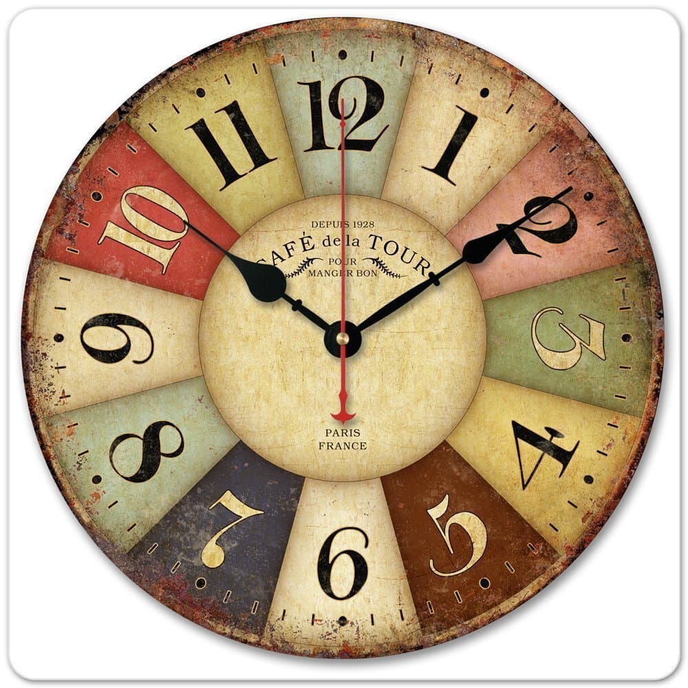 Cross-border sourced European creative wall clock, living room clock, silent wooden wall clock, fashion modern quartz wall retro