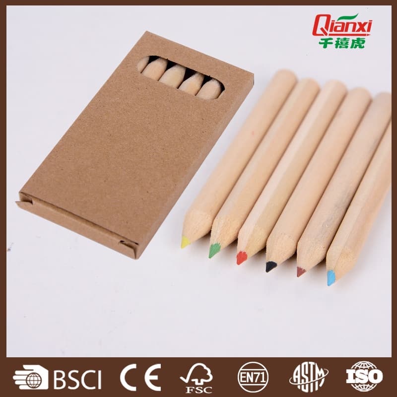 3.5-inch (8.8cm) Mini Colored Pencil Set with Customizable Wood Color Printing for Elementary School Students (Drawing and Stationery)