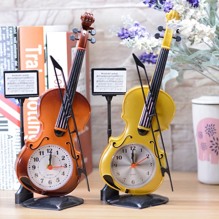 Display Violin Alarm Clock Home Daily Necessities Photography Equipment Gifts Amazon Supply Clock Wholesale Gifts