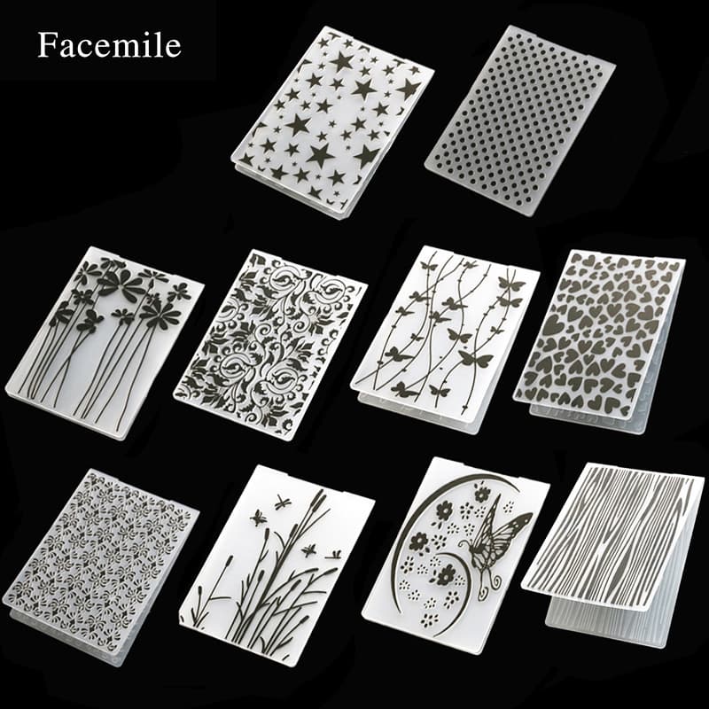 Fondant Cake Decoration Mold Windmill Flower Pentagon Star Heart Vine Butterfly Bark etc. Embossed Pattern Template