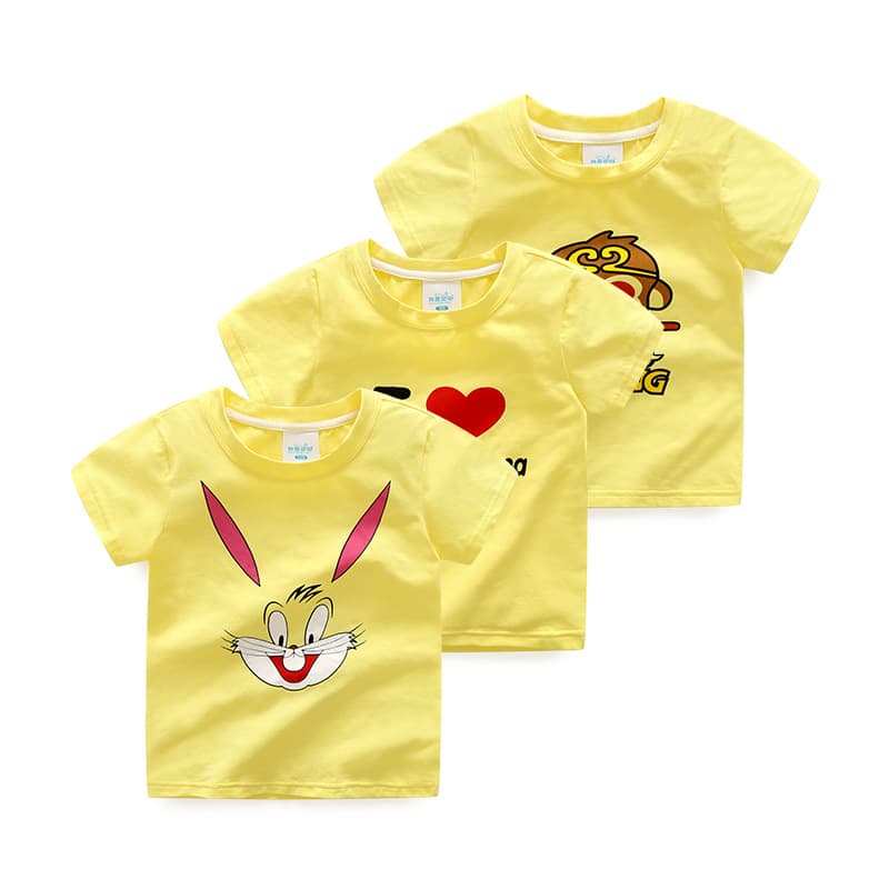 New children's summer short-sleeved T-shirt summer male and female baby cartoon round neck shirt thin section 18 months and two years old coat