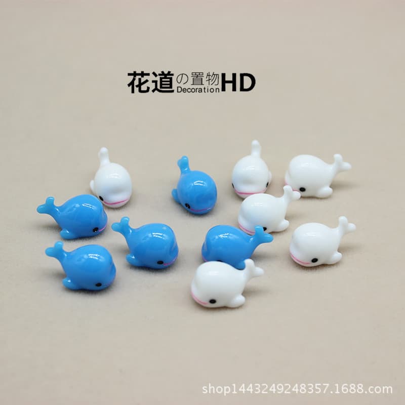 Mini White Whale Moss Micro Landscape Resin Ornament Ecosphere Decorating Accessories Micro Landscape Doll