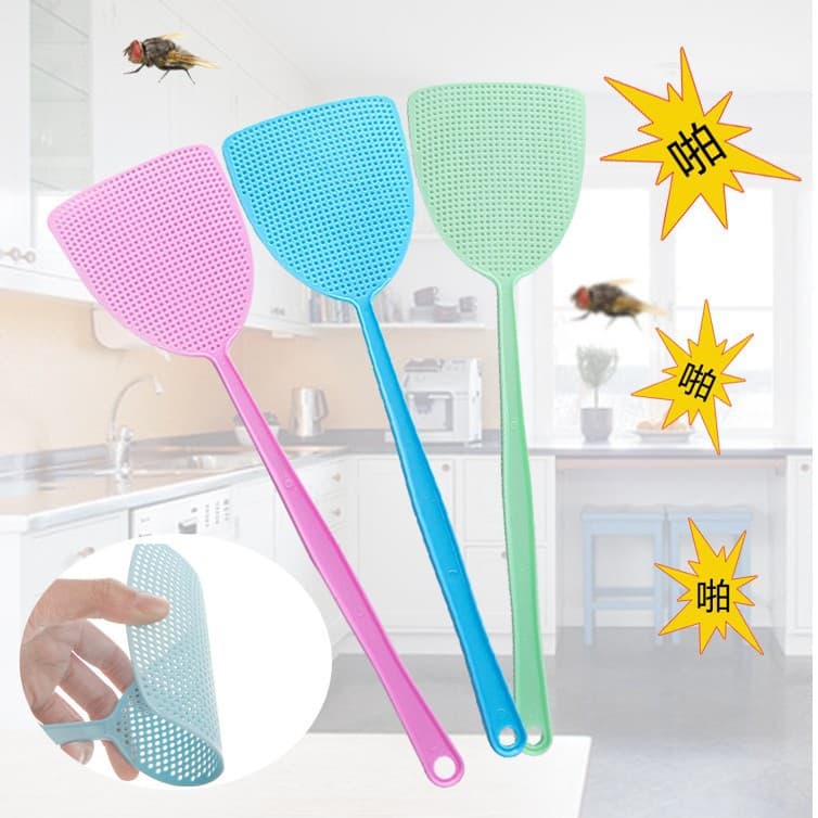 Amazon Hot-sell Plastic PP New Material Household Unbreakable Manual Extended Handle Fly and Mosquito Swatter Wholesale