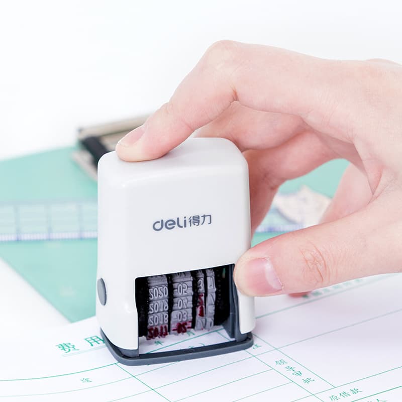 Deli Self-Inking Date Stamp 79951 Adjustable Year/Month/Day Time Stamp Production Date Coding Machine