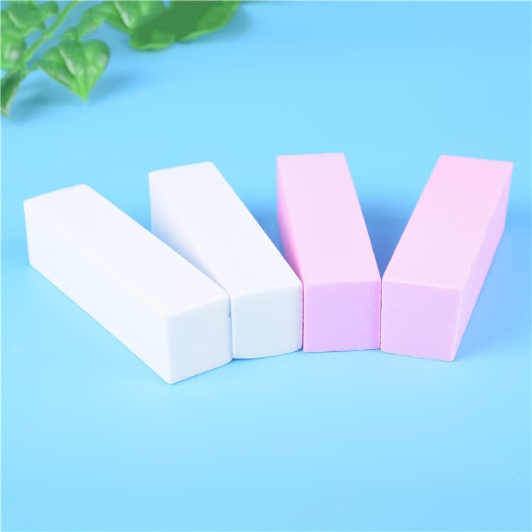 Spot sponge nail file, high foaming four-sided white color polishing block nail file, manicure tool tofu block