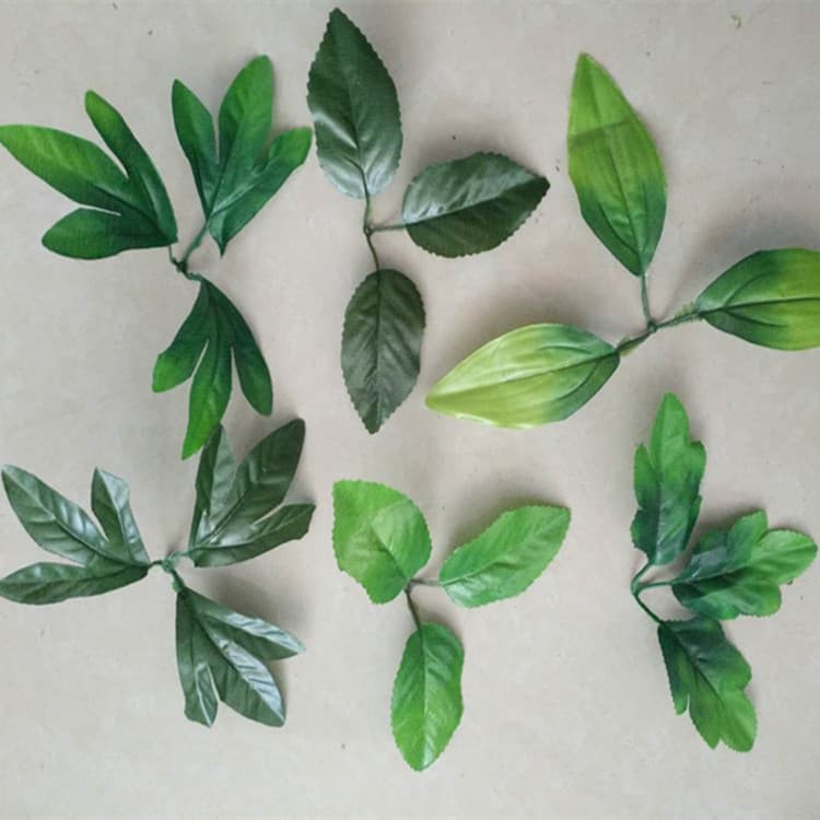Wholesale Artificial Leaves: Triangle Leaf, Three-Prong Rose Leaf, Peony Leaf, Lily Leaf, Chrysanthemum Leaf, Fake Foliage