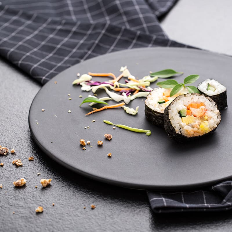 Matte Black Ceramic Plate Cake Plate Dessert Plate Bread Plate Snack Plate Sushi Plate Breakfast Plate Flat Tray
