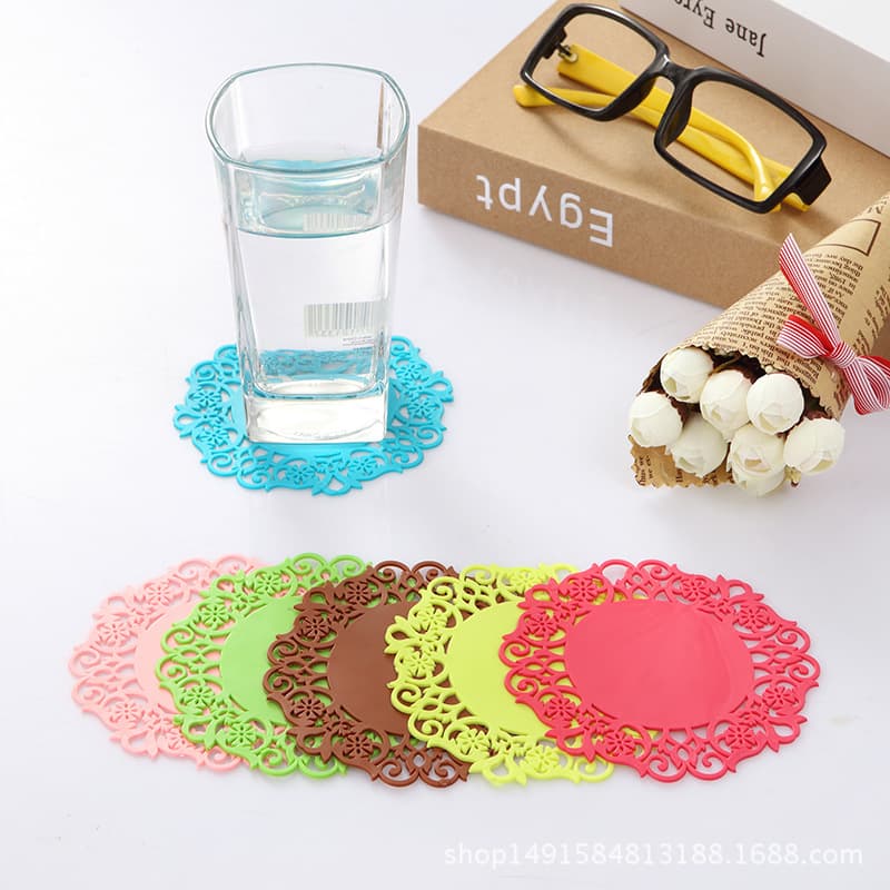 Wholesale Creative Hollow Flower-shaped Non-slip Waterproof Heat-resistant Silicone Coaster & Pot Mat Direct from Manufacturer