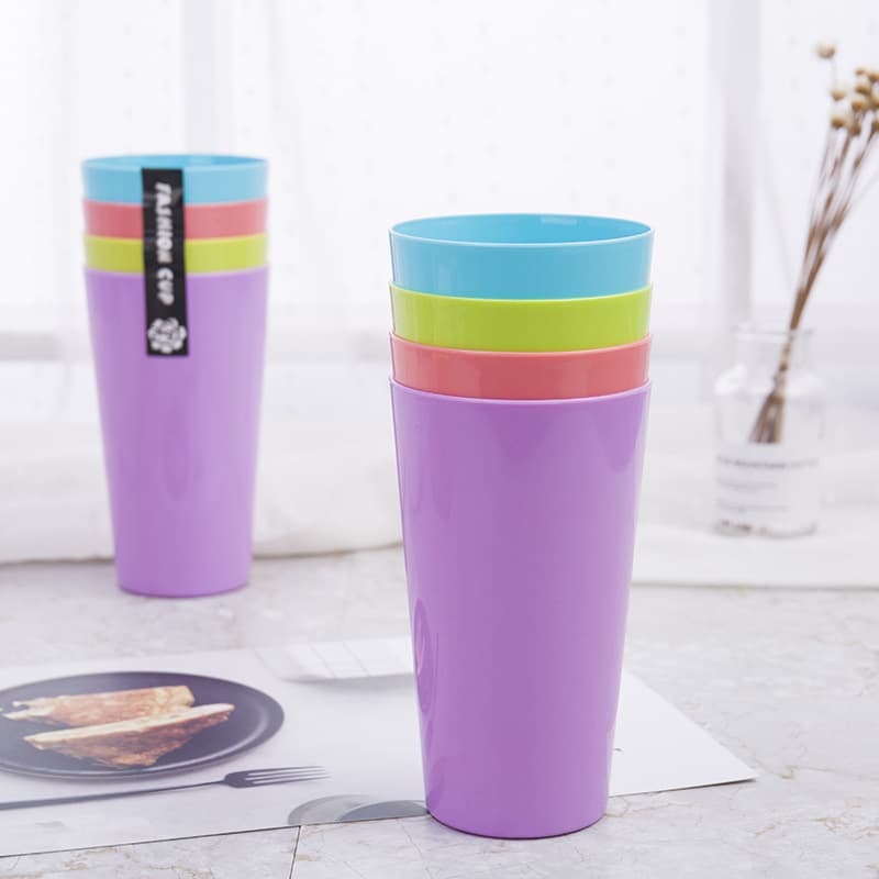 New Wide-Mouth Plastic Shimmering Colorful Cup, Lidless Trumpet Cup, PP Creative Solid Color Plastic Cup Wholesale