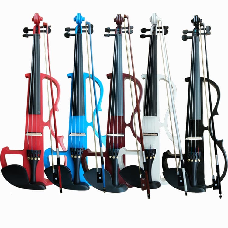 Black electric violin, an instrument for beginners to play.