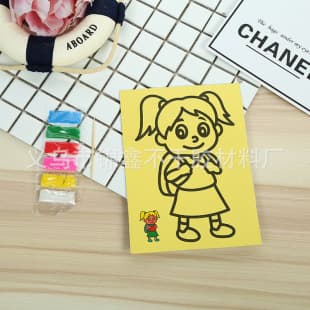 New Creative Graffiti DIY Children's Educational Toy Sand Painting Colored Sand Medium Sand Painting Custom Wholesale