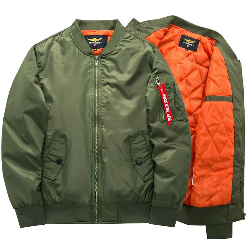 Men's Autumn/Winter Plus Size Casual European-American Stand Collar Cotton Jacket Loose Fit MA Pilot Jacket 6XL