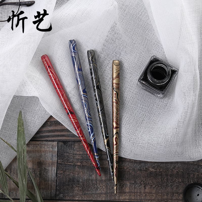 Factory direct supply creative retro marble comic pen hook line pen English calligraphy pen waterproof drawing pen wholesale