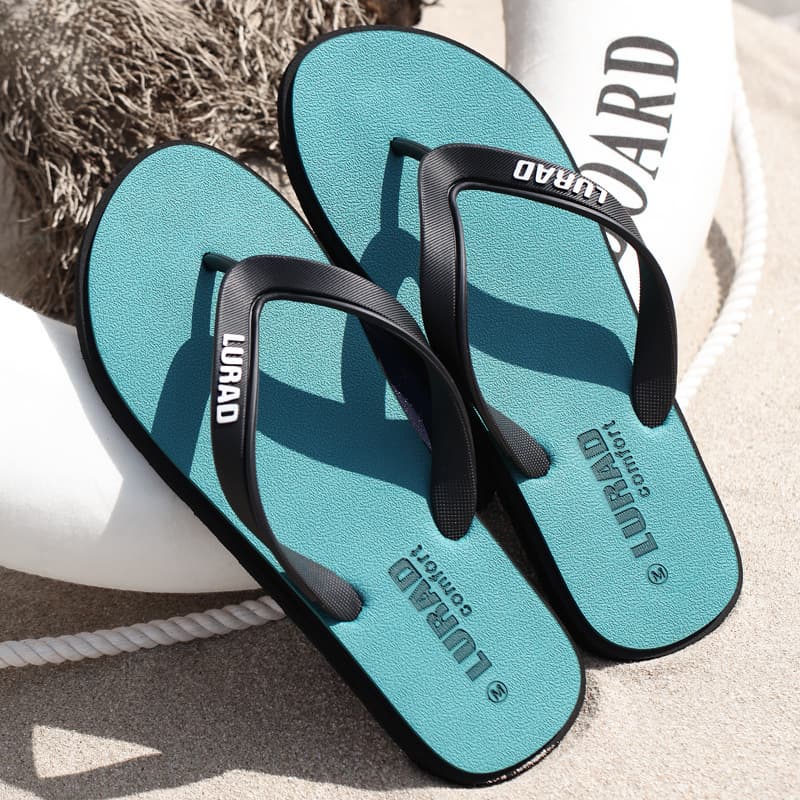 Luladi Men's Flip Flops Summer Non-Slip Outdoor Sandals Toe Post Casual Rubber Beach Shoes Trendy