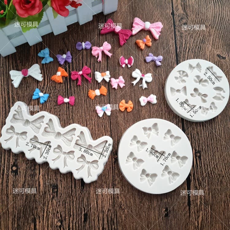 Cake Mold Bow Decoration Silicone Mold Chocolate Fondant Baking Mold Drop Glue Jewelry Baking Tool