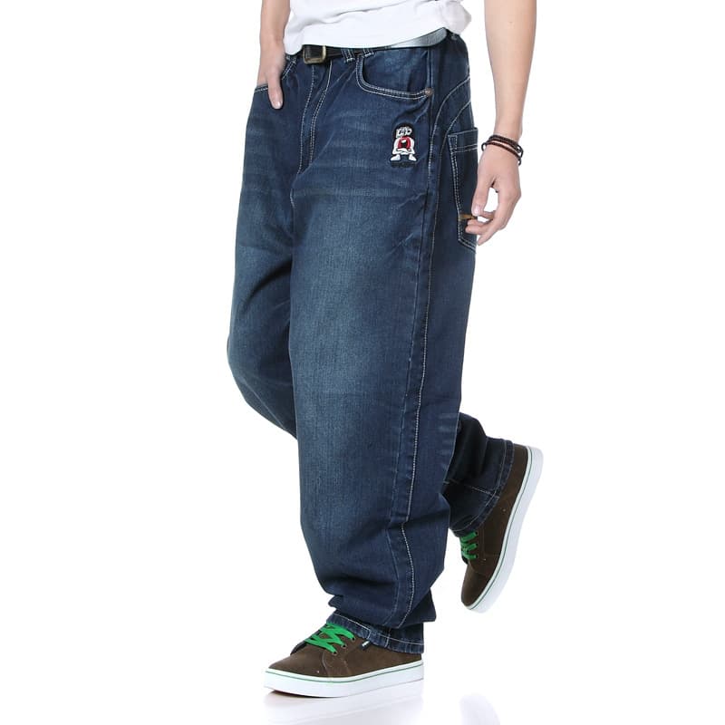 Loose Fit Men's Jeans plus Size Straight Leg Jeans Regular Waist Fashionable Casual Cotton Blend Spring Autumn Wear