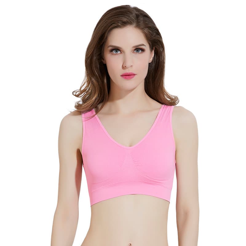 Cross-Border Sports Bra with Padded No Rims Large Size Vest Women's Double Layer Bra Underwear