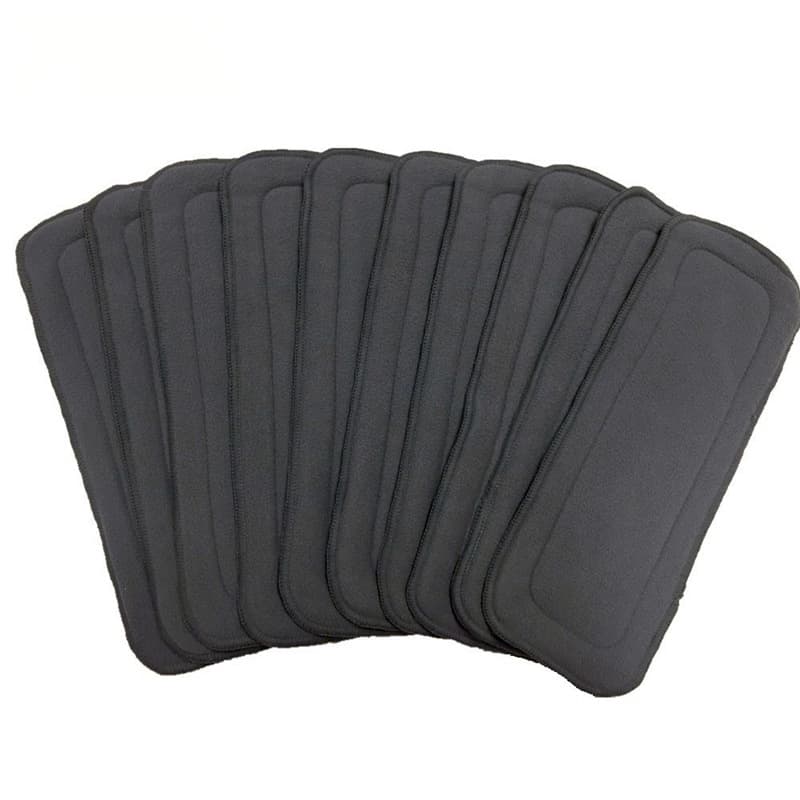 Five-layer bamboo charcoal fiber diapers, ready stock washable reusable nappy pads, ultra-fine bamboo charcoal interlayer mats.