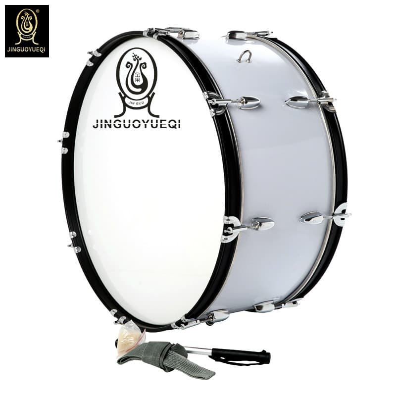 Jinguo Instruments Snare Drum, Bass Drum 25-22-24 Inch School Professional Western Drum, Marching Band Drum, Musical Instrument Drum