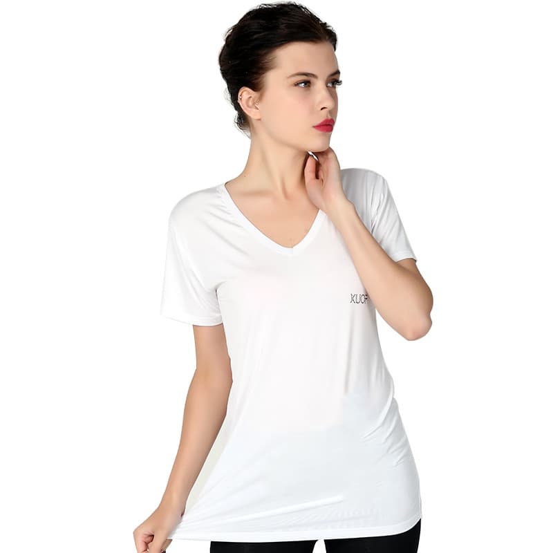 Factory Wholesale Women's New Summer Modal Stretchy Plus Size Loose Big Size V-Neck Short Sleeve T-Shirt