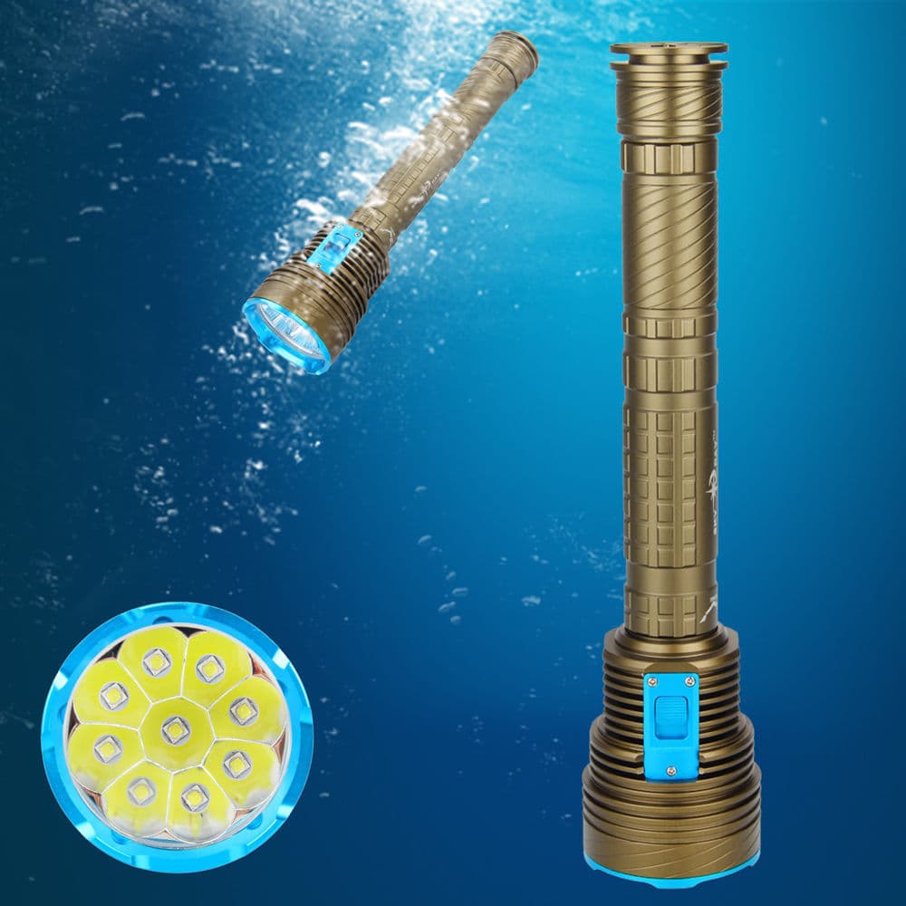 9 core T6 diving flashlight DX9 strong light aluminum alloy flashlight three 26650 battery rechargeable 9L2 diving flashlight