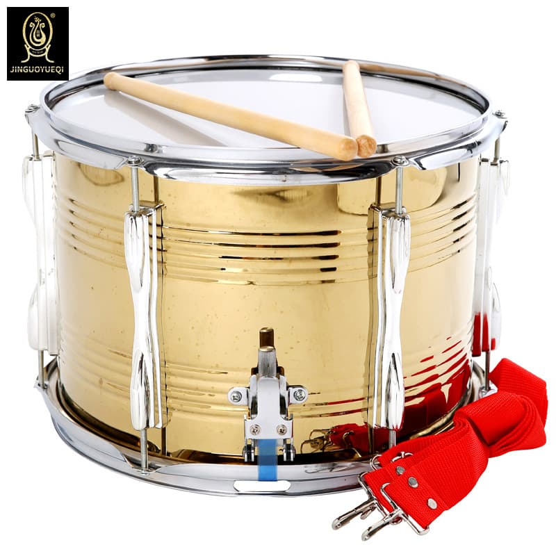 Jinguo Instruments High-Tension Snare Drum 13 Inch Student Marching Drum, School Band Snare Drum, Musical Instrument Dual-Tone Drum