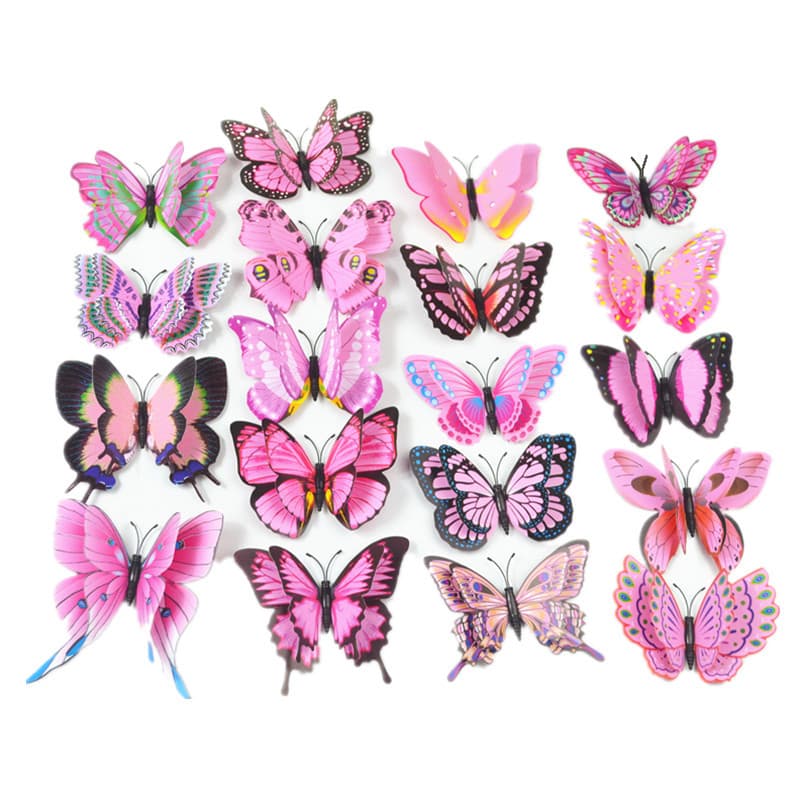 10cm Simulation Butterfly Wholesale Plastic PVC Fake Butterfly Magnetic Fridge Magnet Home Decoration Curtain Ornament Butterfly