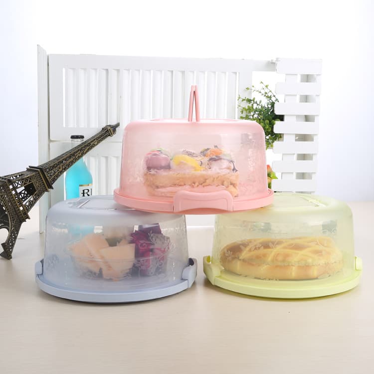 Portable Handle Buckle PP Cake Box Plastic Transparent Birthday Cake Box Baking Packaging Box Egg Tart Pastry Box