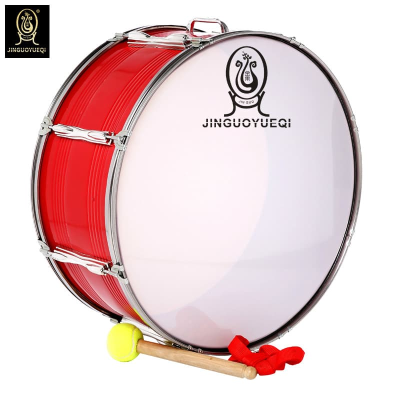 Golden Fruit Musical Instrument Red 22 Inch Steel Press Ring Big Drum Marching Band Big Drum Group Drum Young Pioneers Big Drum Western Drum