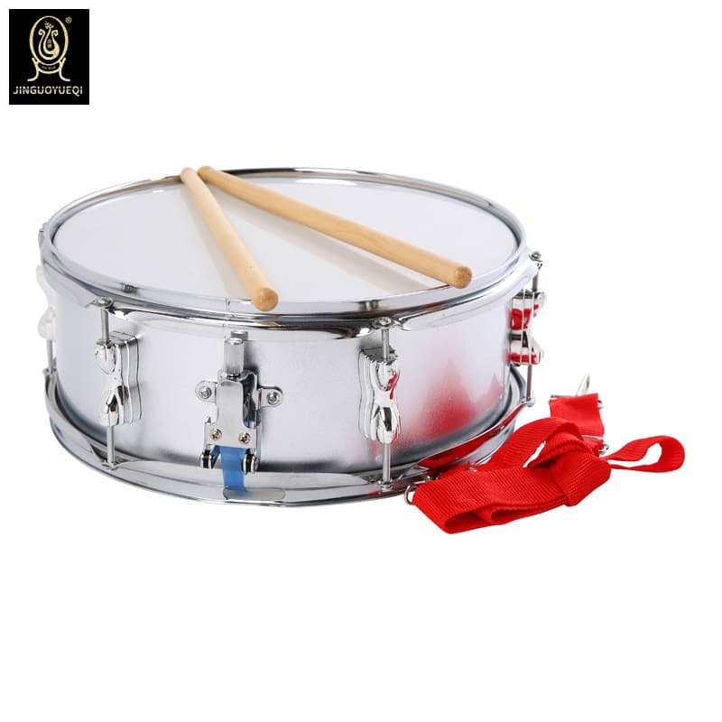 Jinguo Musical Instrument Factory Supply 13-inch silver Snare Drum Double Tone Drum Team Drum Student Drum High-grade Type