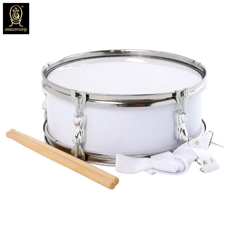 Jinguo Musical Instrument White 13-inch Steel Pressure Ring Small Drum Drum Team Drum Young Pioneers Drum Team Small Drum Factory Outlet