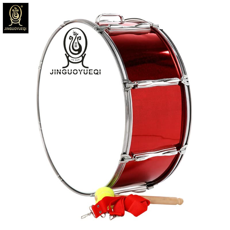 Golden Fruit Musical Instrument Red 22 Inch Steel Press Ring Big Drum Marching Band Big Drum Group Drum Young Pioneers Big Drum Western Drum