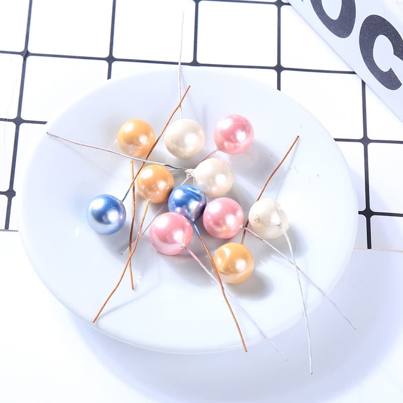 Factory direct sales of high-quality pearlescent pink decorative red fruits, micro landscape ornaments, mini simulation gifts