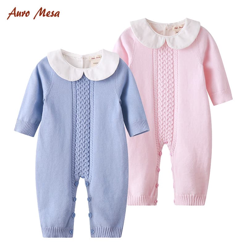 Spring Autumn Baby Knitted Long Sleeve Romper Outfit Auro Mesa Brand Cotton Comfortable Clothes for Babies Girls Non-Hat Style
