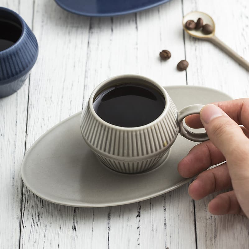 Writer Matte Coffee Cup Saucer Ceramic Espresso Small 120ml American Coffee Cup