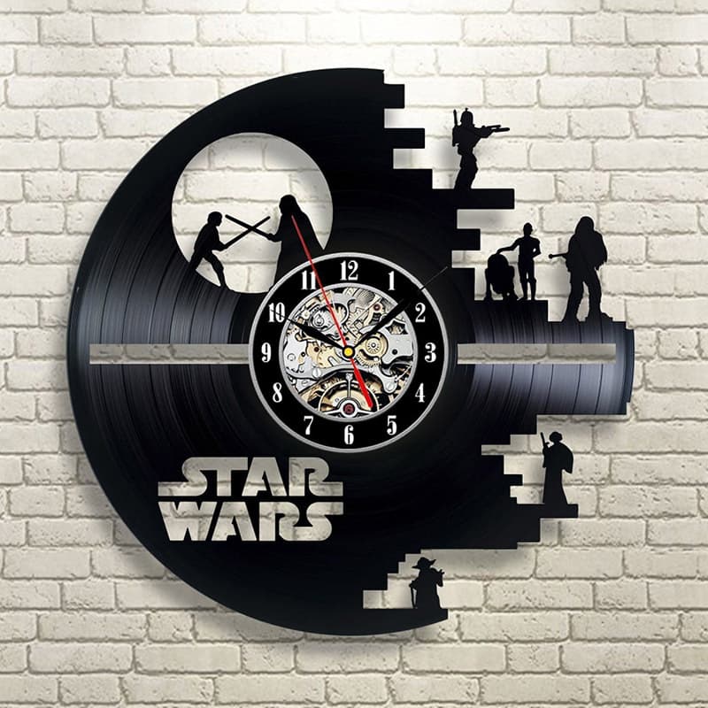 3D Hollow Star Wars Vinyl Record Wall Clock, Vinyl Home Decoration