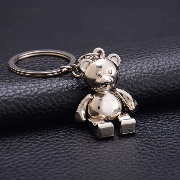 Movable Bear Metal Keychain Car Keychain Teddy Bear Creative Keychain Pendant Custom Logo